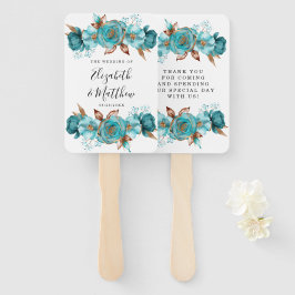 Vintage Hochzeit von Türkis und Golden Peony Fächer