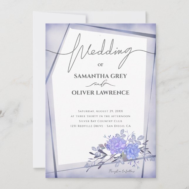 Vintage Hochzeit von Wasserfarben Einladung (Vorderseite)