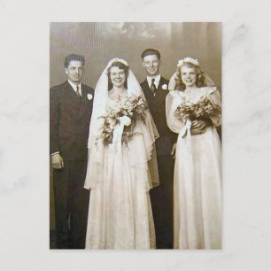 Vintage Hochzeiten Postkarte