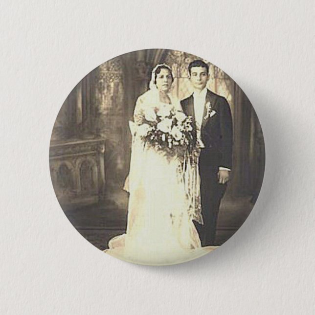 Vintage Hochzeitfotografie Button (Vorderseite)