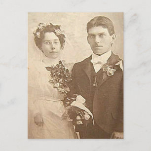 Vintage Hochzeitfotografie Postkarte