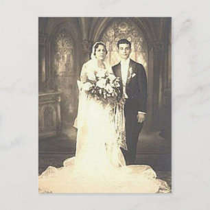 Vintage Hochzeitfotografie Postkarte