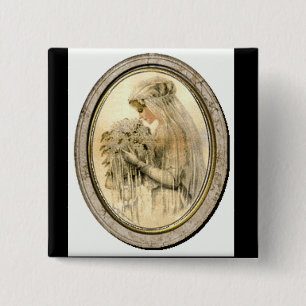 Vintage-Hochzeits-Braut-Shower viktorianische Brau Button