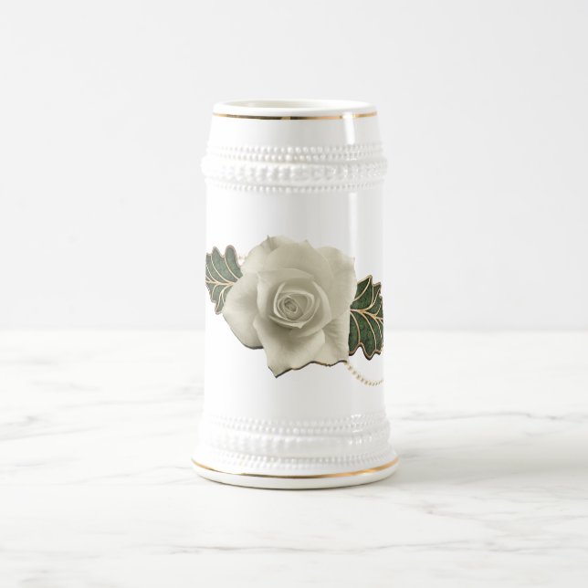 Vintage Hochzeits-Rose Bierglas (Mittel)