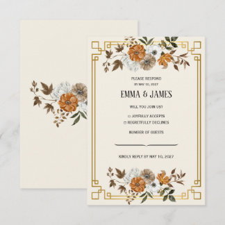 Vintage-Hochzeits-RSVP-Karte mit Blumenmotiv RSVP Karte