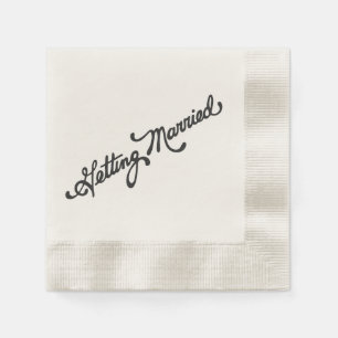 Vintage-Hochzeits-Schriftart Hochzeit Serviette