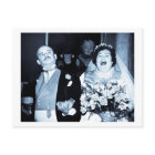 Vintage Hochzeitsbild - Glückliches Paar (Cyanotyp