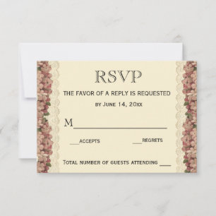 Vintage Hochzeitsblumenblüten RSVP Karte