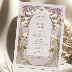 Vintage-Hochzeitsduscheinladungen Art Nouveau Deco Einladung