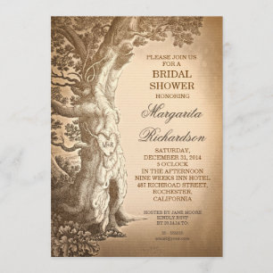 vintage Hochzeitseinladung alte rustikale Brautpar Einladung