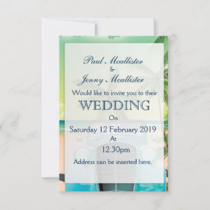 Vintage-Hochzeitseinladung mit Meerwassergrünem Au Einladung