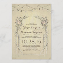 Vintage Hochzeitseinladung mit Saitenlichtern