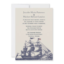 Vintage Hochzeitseinladung von Blue and Ivory