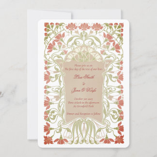 Vintage Hochzeitseinladungen im Jugendstil Einladung