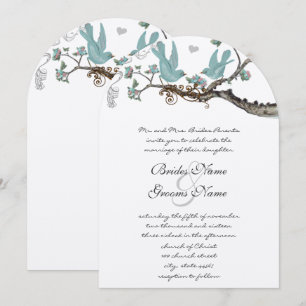 Vintage Hochzeitseinladungen in Robin-Ei-Blau Einladung