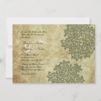 Vintage Hochzeitseinladungen mit grüner Blüte Einladung