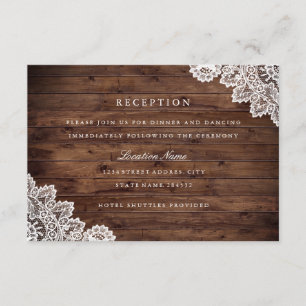 Vintage Hochzeitsempfehlung aus rustikalem Holz Einladung