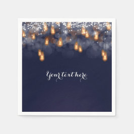 Vintage Hochzeitsempfehlung für Glühbirnen Serviette