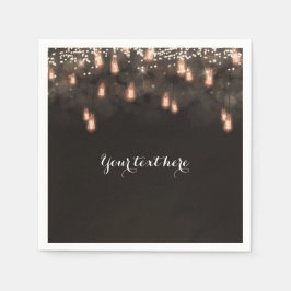 Vintage Hochzeitsempfehlung für Glühbirnen Serviette