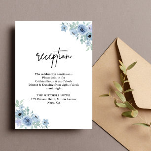 Vintage Hochzeitsempfehlung mit blauem Flor Begleitkarte