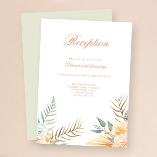 Vintage Hochzeitsempfehlung von Boho Floral Begleitkarte