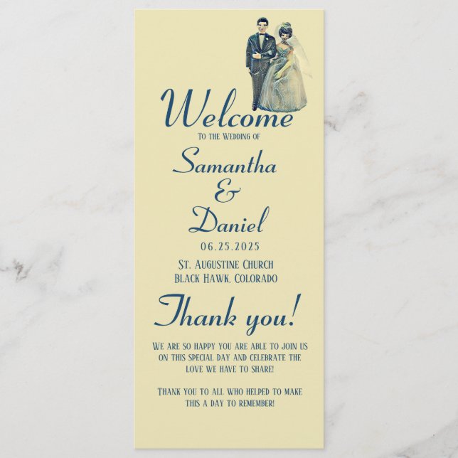 Vintage Hochzeitsfeier Programm