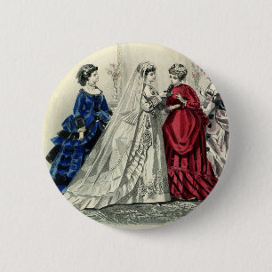 Vintage-Hochzeitsgesellschaft im viktorianischen S Button