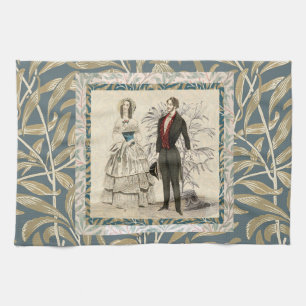 Vintage- Hochzeitsillustration aus dem viktorianis Geschirrtuch