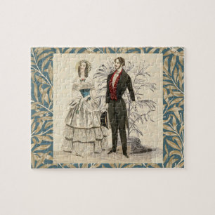 Vintage- Hochzeitsillustration aus dem viktorianis Puzzle