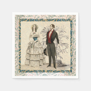 Vintage- Hochzeitsillustration aus dem viktorianis Serviette