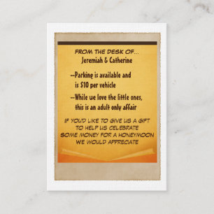 Vintage Hochzeitskarte Begleitkarte