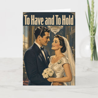 Vintage Hochzeitskarte 'Für immer zusammen' Karte