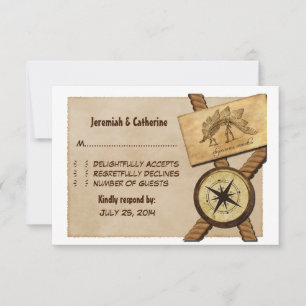 Vintage Hochzeitskarte RSVP Karte