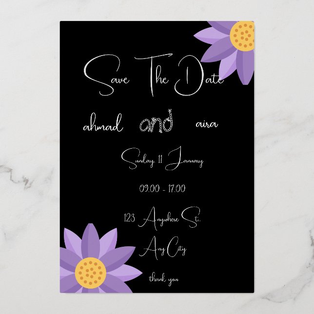 "Vintage Hochzeitskarten der Spitzenromantik" Folieneinladung (Vorderseite)