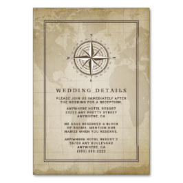 Vintage Hochzeitskarten für Nautical Compass Tischnummer