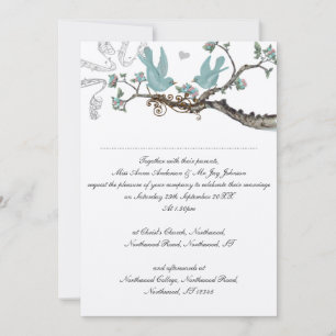 Vintage-Hochzeitskarten in Robin-Ei-Blau Einladung