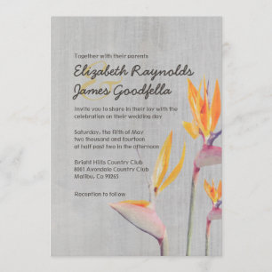 Vintage-Hochzeitskarten mit Paradiesvogel-Motiv Einladung
