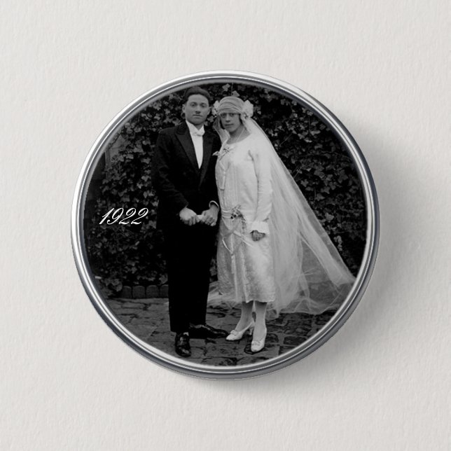 Vintage-Hochzeitsknopf Button (Vorderseite)