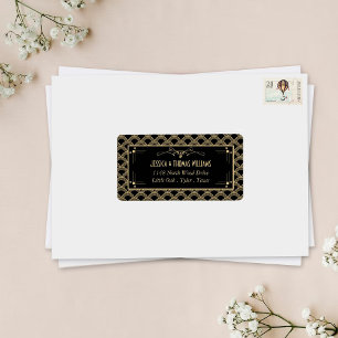 Vintage Hochzeitskollektion Art Déco Gatsby von 19 Adressaufkleber