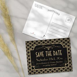 Vintage Hochzeitskollektion Art Déco Gatsby von 19 Ankündigungspostkarte