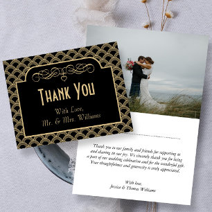 Vintage Hochzeitskollektion Art Déco Gatsby von 19 Dankeskarte