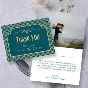 Vintage Hochzeitskollektion Art Déco Gatsby von 19 Dankeskarte