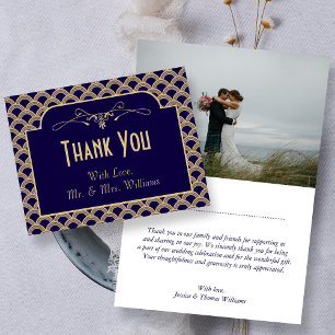 Vintage Hochzeitskollektion Art Déco Gatsby von 19 Dankeskarte