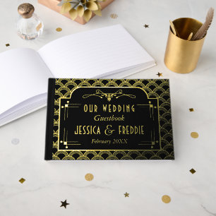 Vintage Hochzeitskollektion Art Déco Gatsby von 19 Gästebuch
