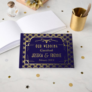 Vintage Hochzeitskollektion Art Déco Gatsby von 19 Gästebuch