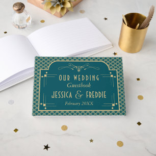 Vintage Hochzeitskollektion Art Déco Gatsby von 19 Gästebuch