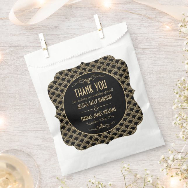 Vintage Hochzeitskollektion Art Déco Gatsby von 19 Geschenktütchen (Ausgeschnitten)
