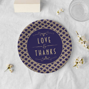 Vintage Hochzeitskollektion Art Déco Gatsby von 19 Pappteller