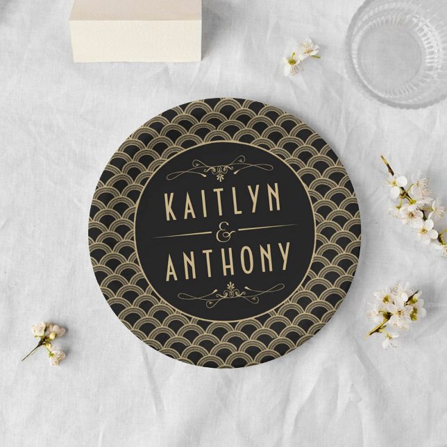 Vintage Hochzeitskollektion Art Déco Gatsby von 19 Pappteller (Von Creator hochgeladen)