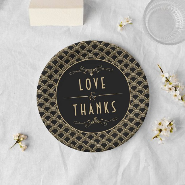 Vintage Hochzeitskollektion Art Déco Gatsby von 19 Pappteller (Von Creator hochgeladen)